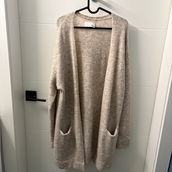 Wilfred Free Aronson Cream Open-Front Longline Cardigan, Alpaca Blend - Picture 3 of 9